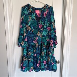 Lilly Pulitzer Gabriel Tunic Dress - Low Tide Navy Life Of The Party sz 14